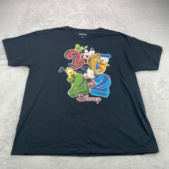 Disney Shirt Men's XL Black Short Sleeve Goofy Mickey Mouse Pluto Donald 2022 - Picture 1 of 8
